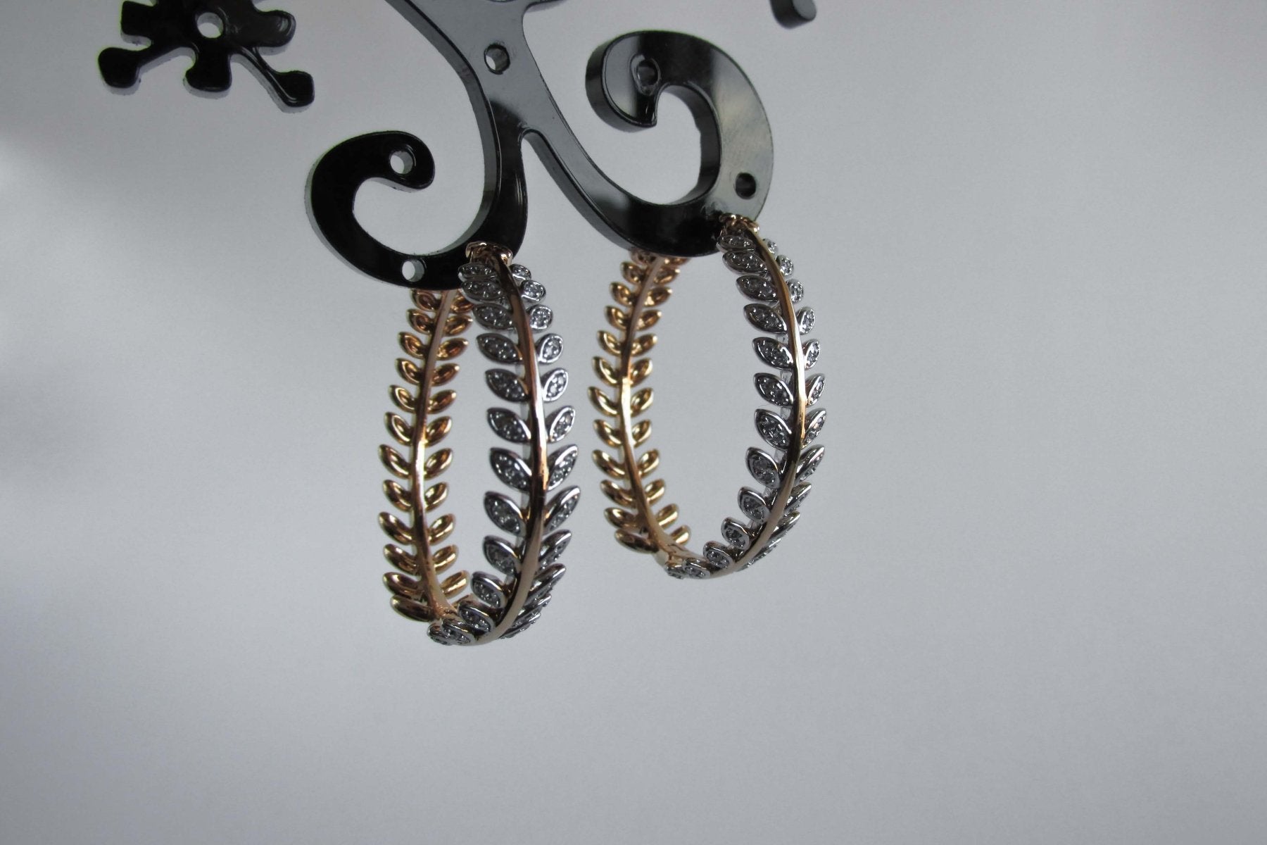 Aros - Argolla Hojas Zirconia - JOYAS CARATI