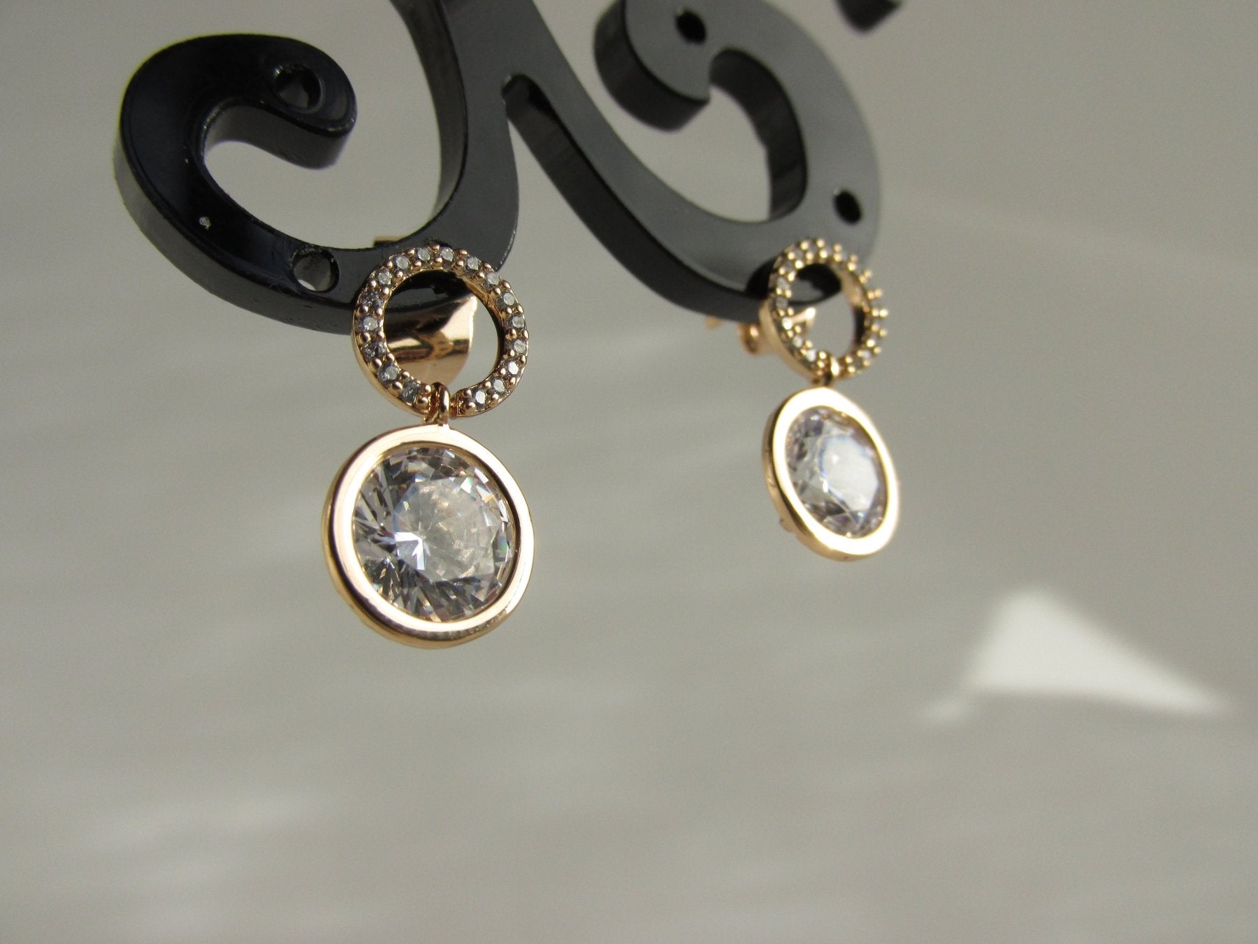 Aros - Aro Doble Circulo Zirconia - JOYAS CARATI