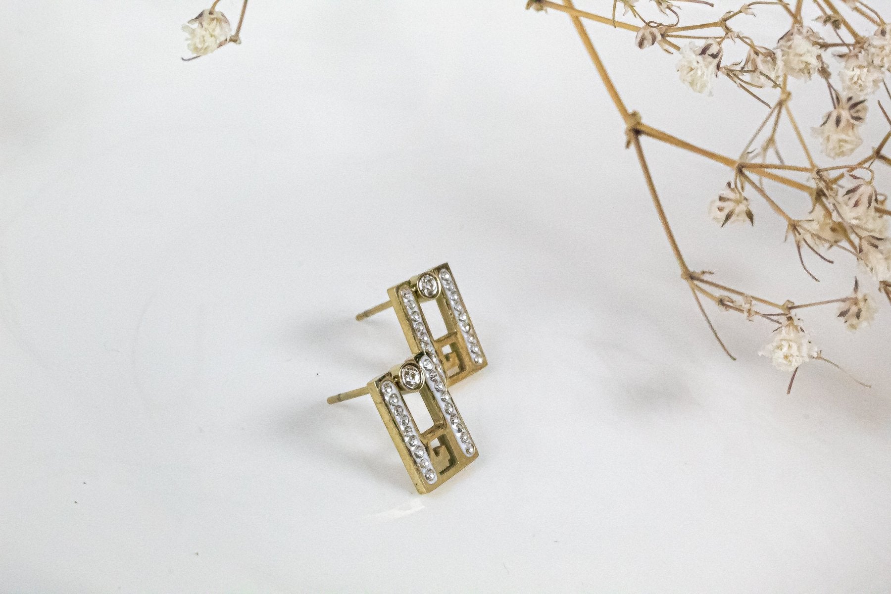 Aros - Aro Rectangular Zirconia - JOYAS CARATI