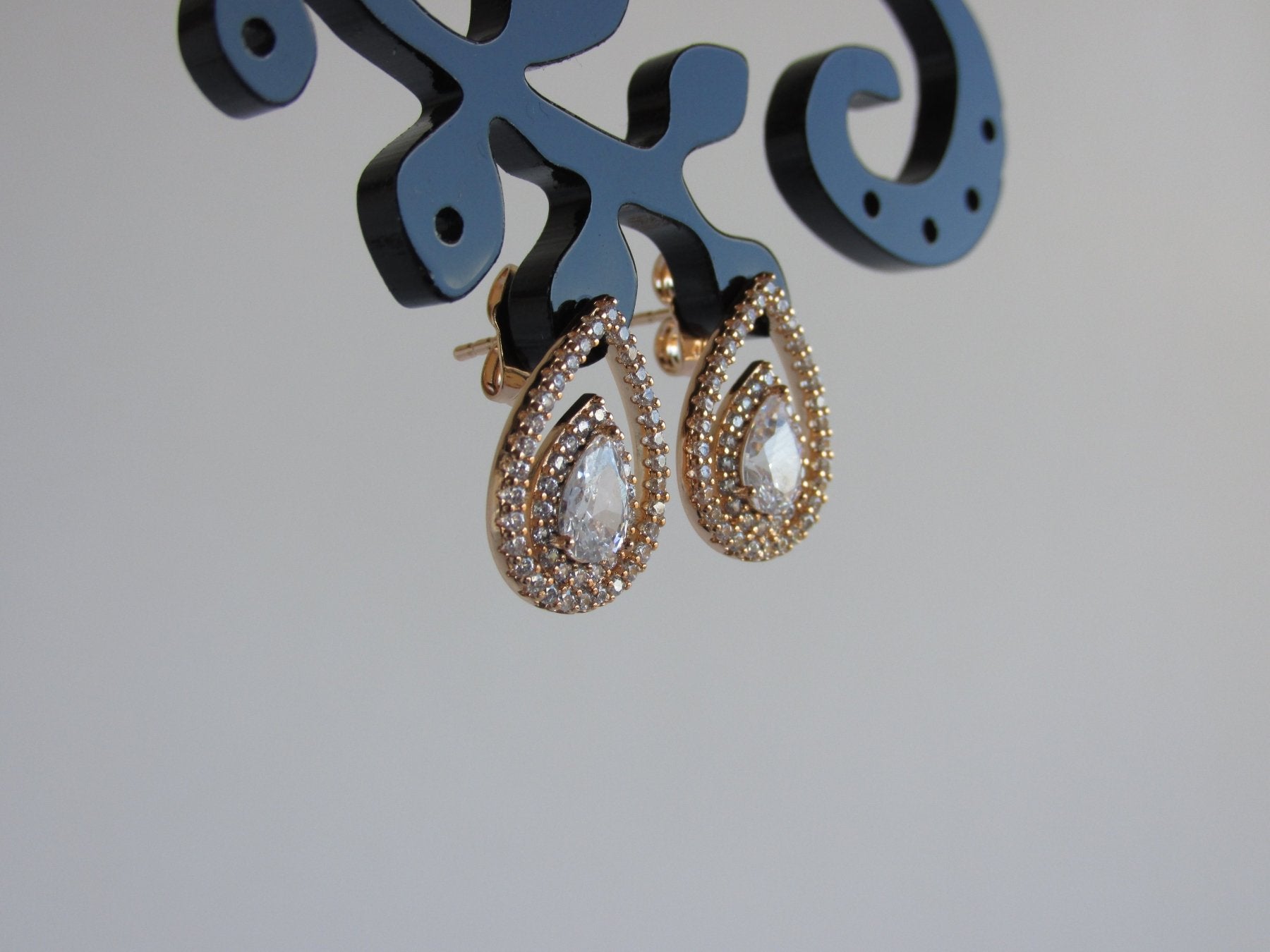 Aros - Aros Doble Lágrima Dorada - JOYAS CARATI