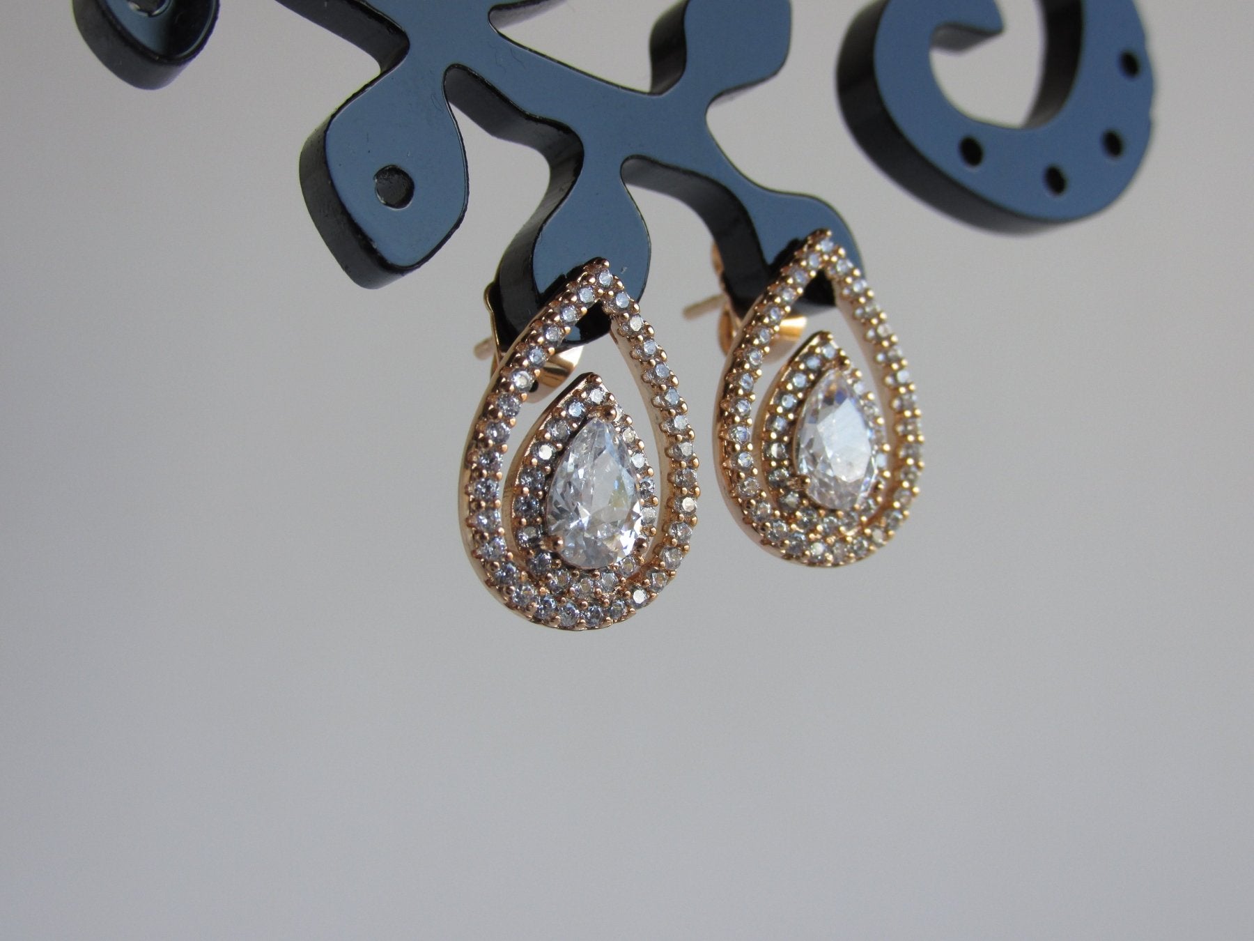 Aros - Aros Doble Lágrima Dorada - JOYAS CARATI