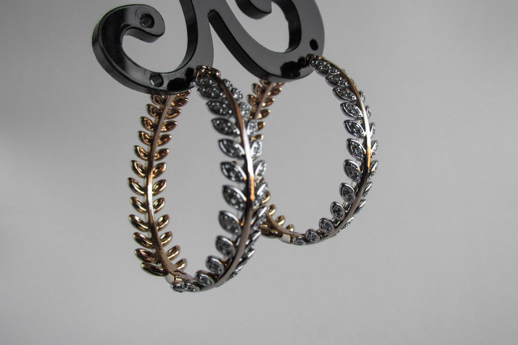 Aros - Argolla Hojas Zirconia - JOYAS CARATI