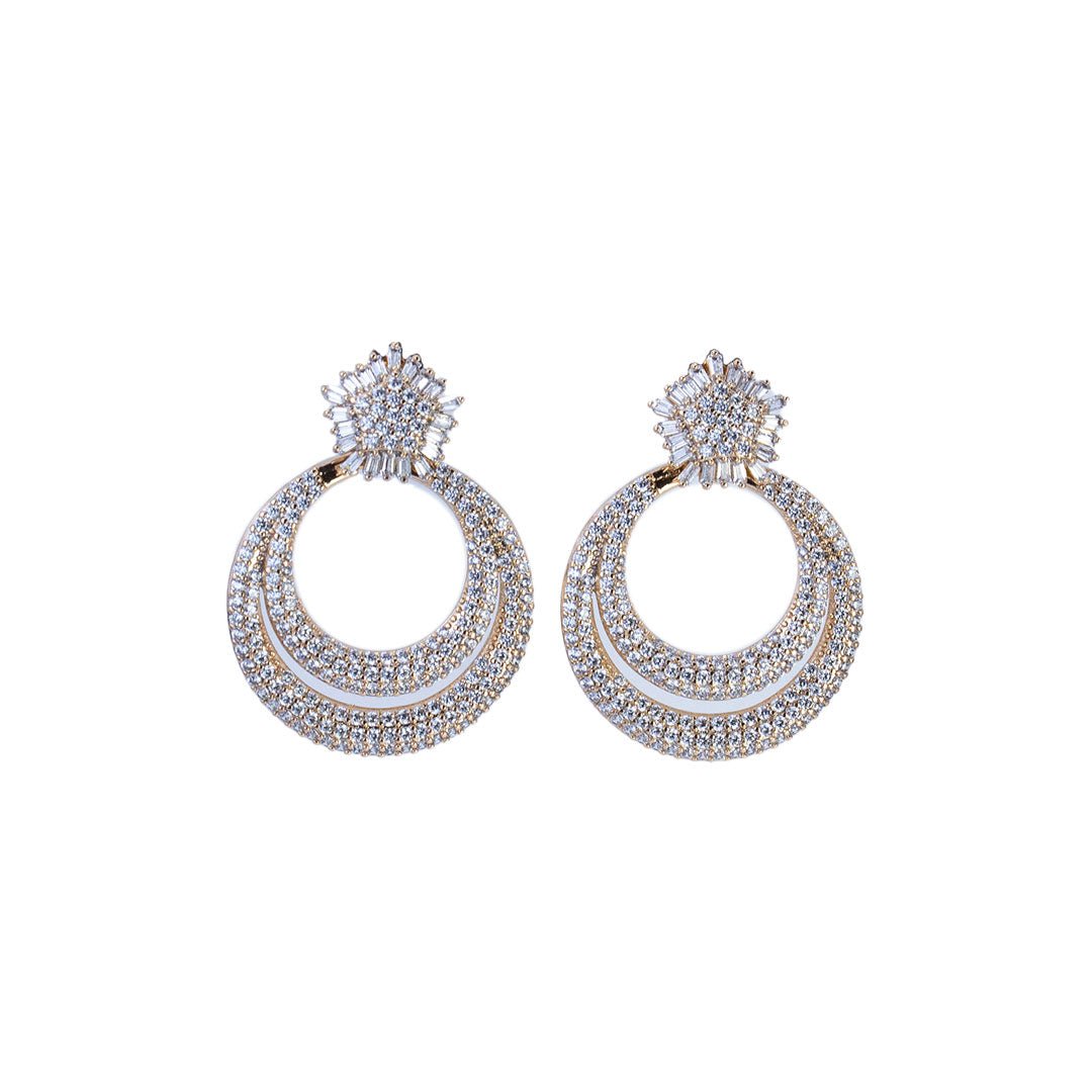 Aro Doble Argolla Zirconia - JOYAS CARATIArosR2816494
