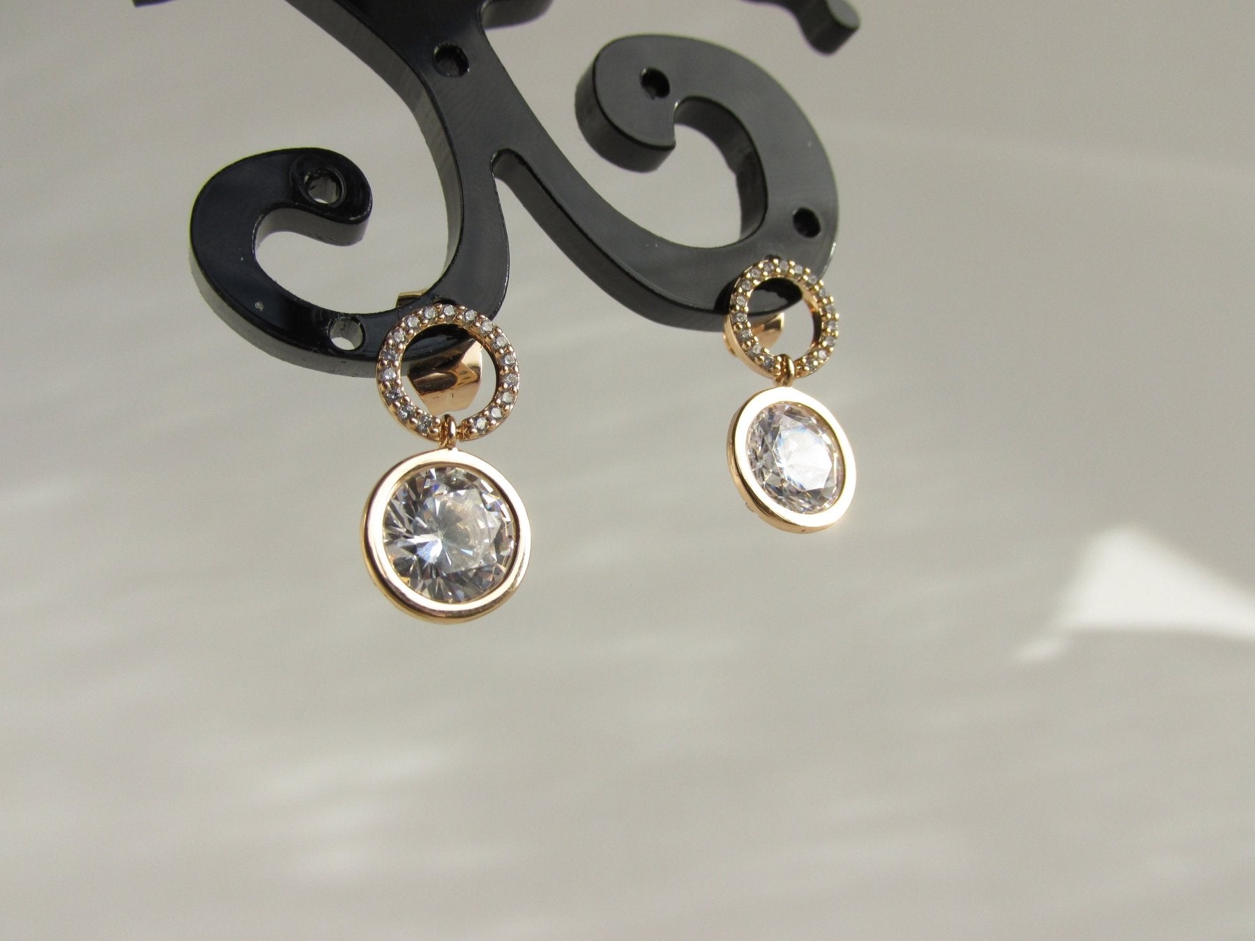 Aros - Aro Doble Circulo Zirconia - JOYAS CARATI