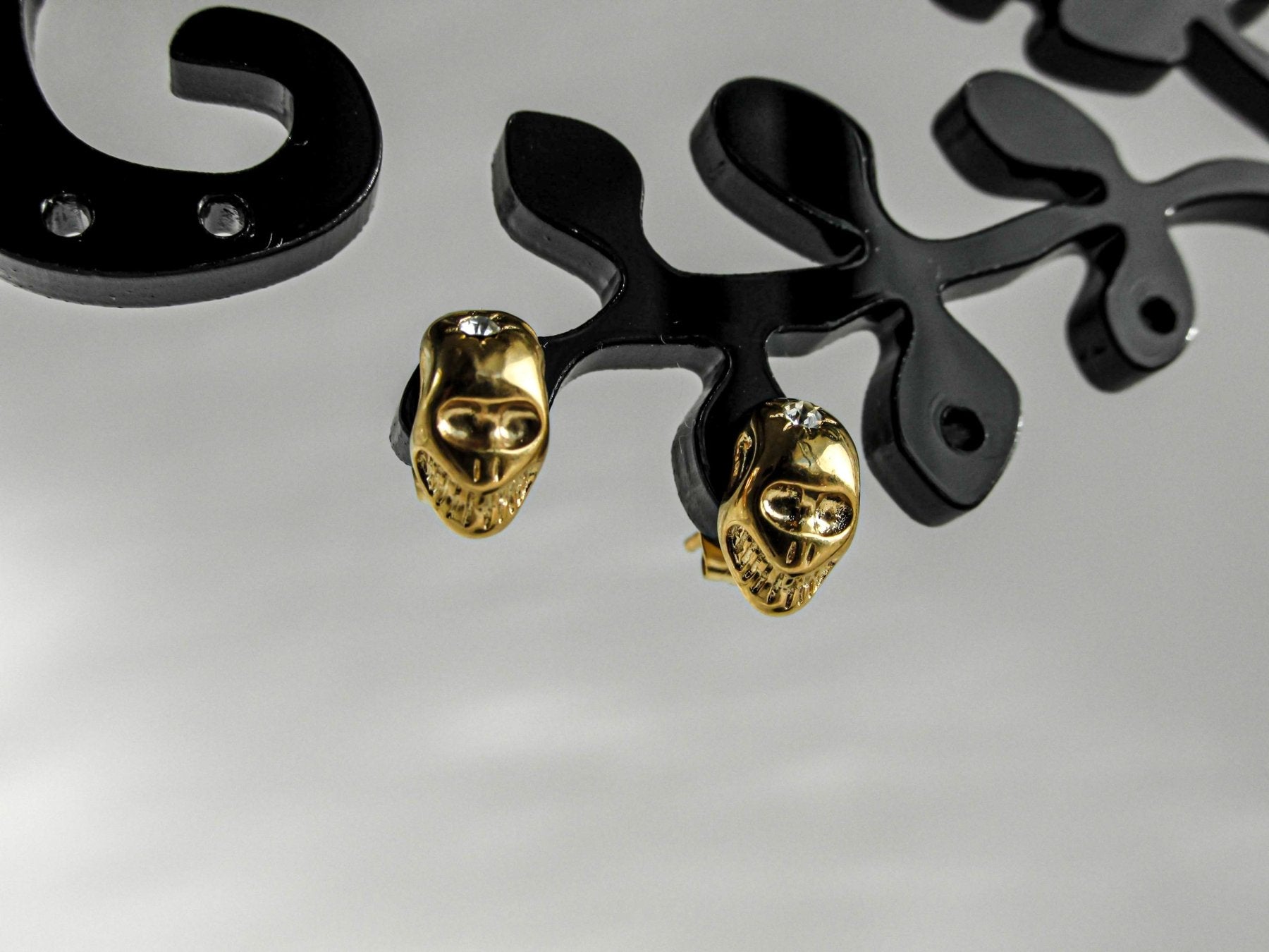 Aros - Aro Skull Bañado en Oro - JOYAS CARATI