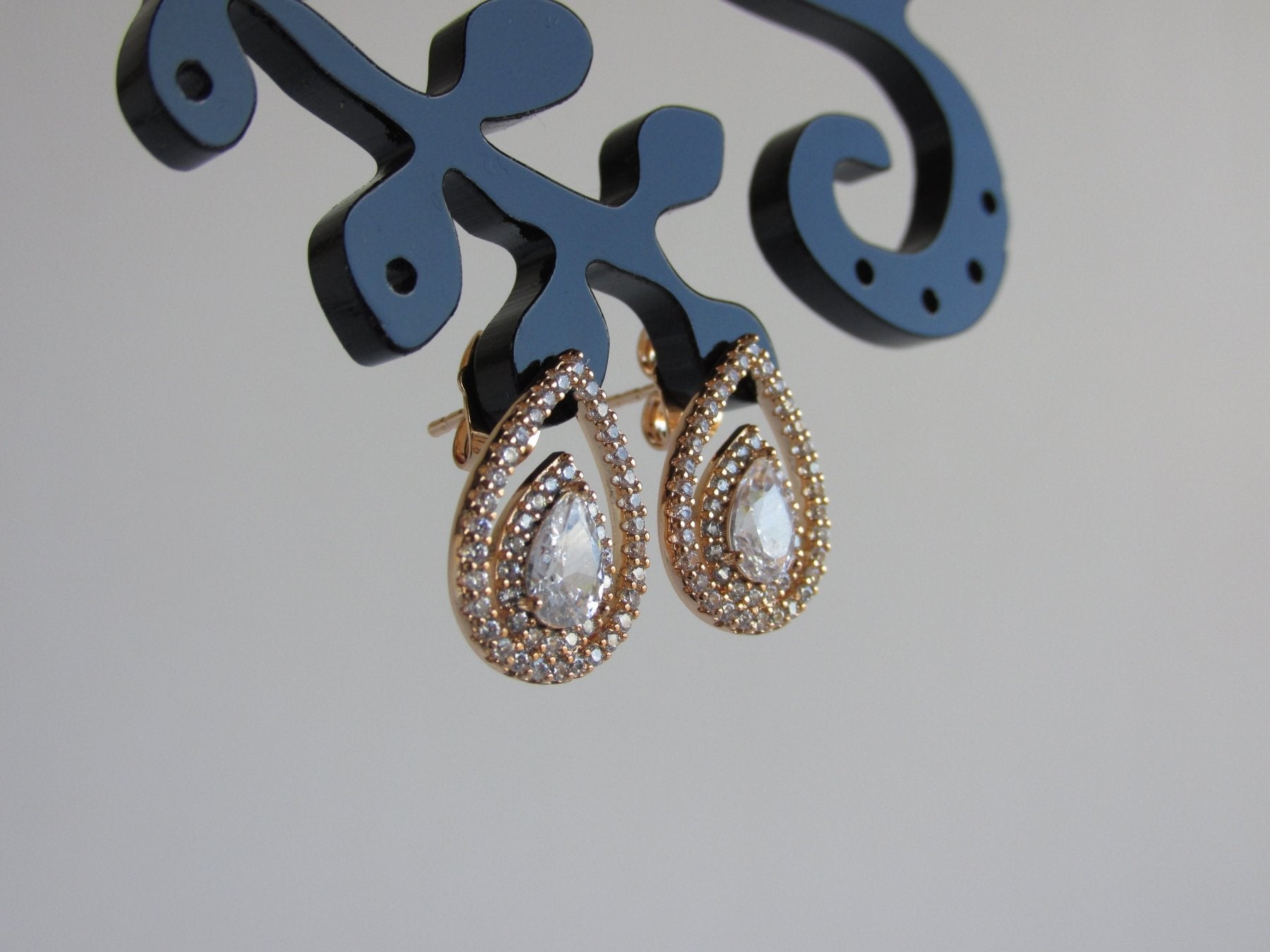 Aros - Aros Doble Lágrima Dorada - JOYAS CARATI